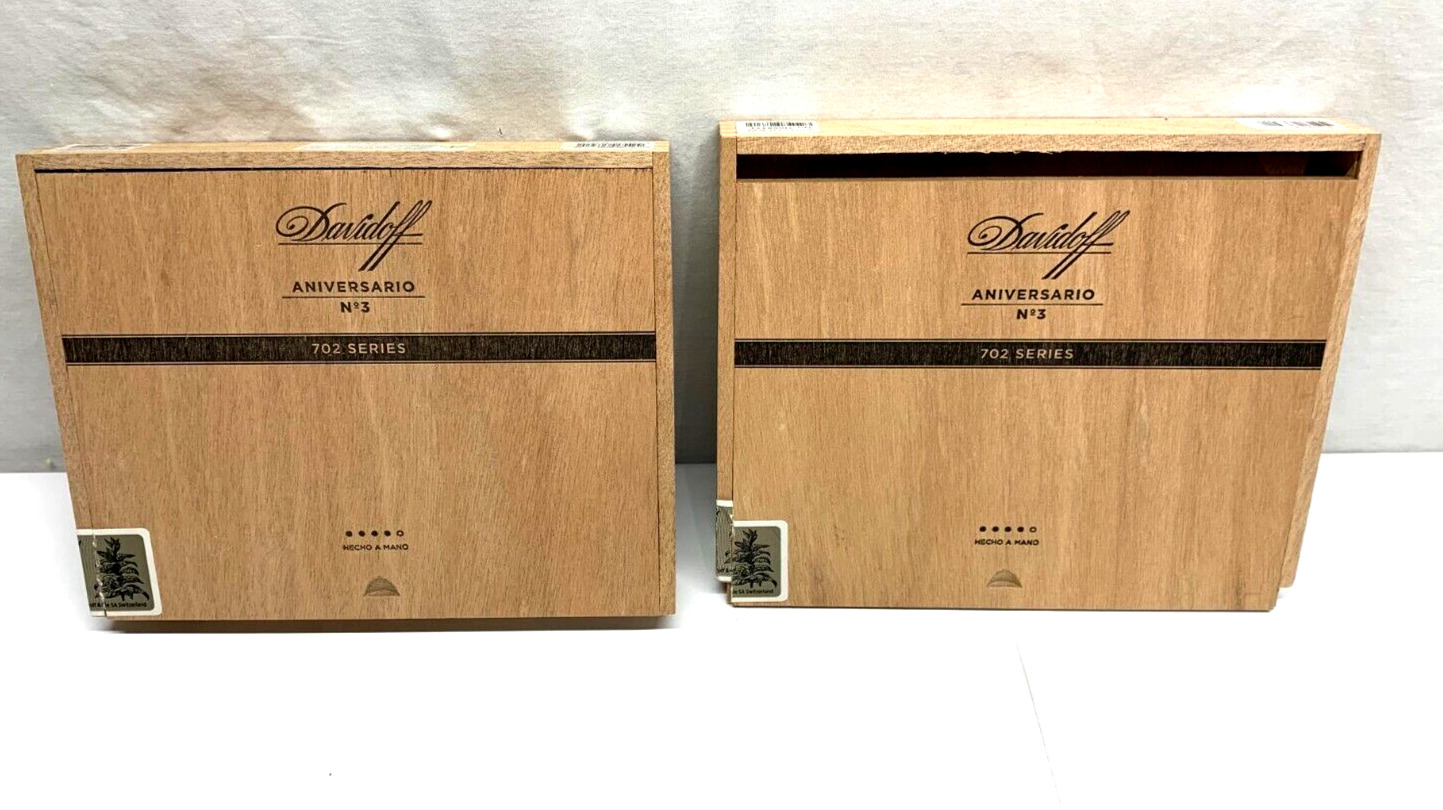 Davidoff Anniversario 7 oz Series EMPTY Cigar boxes set of 2 Slide Lid