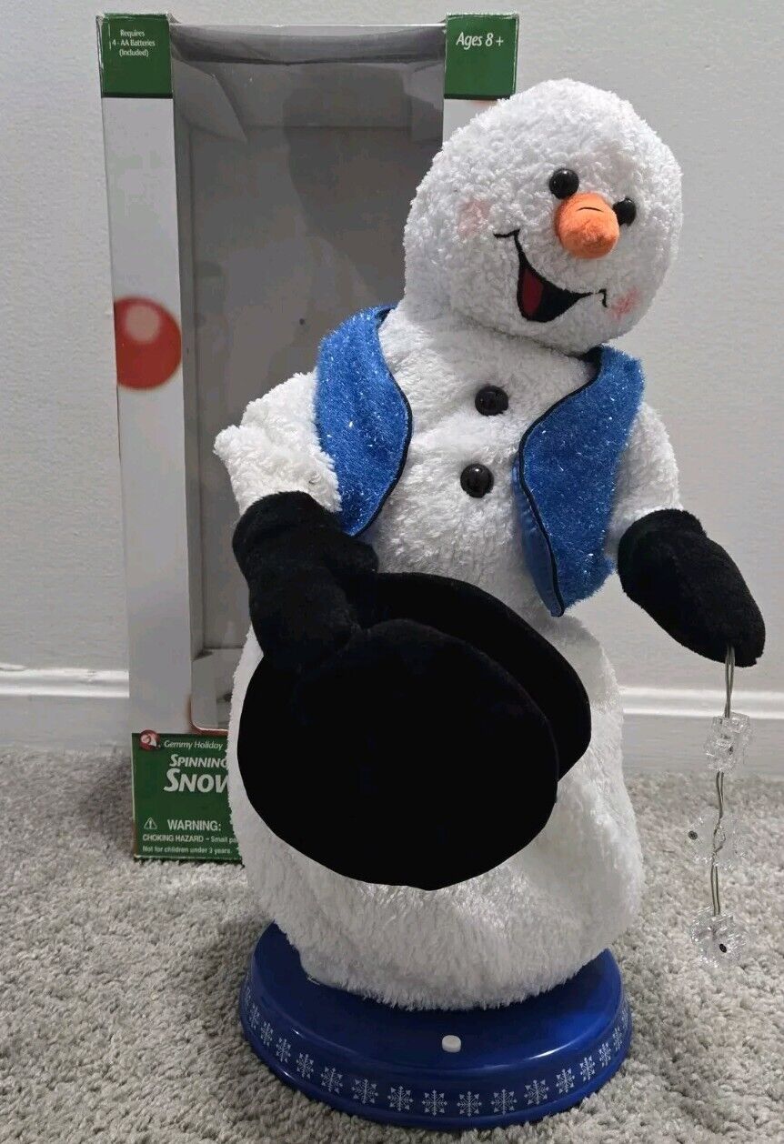 Gemmy Snowflake Spinning Snowman Animated Sings Dances Snow Miser Vtg-FREE SHIP