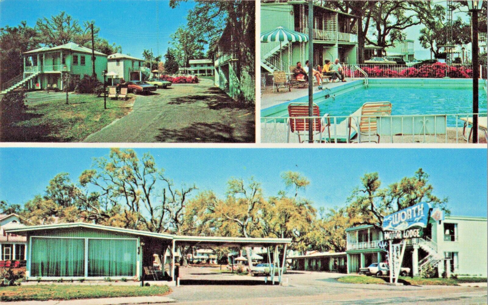 Postcard MS Gulfport Mississippi-Worth Motor Lodge-Vintage c1973  (D15)