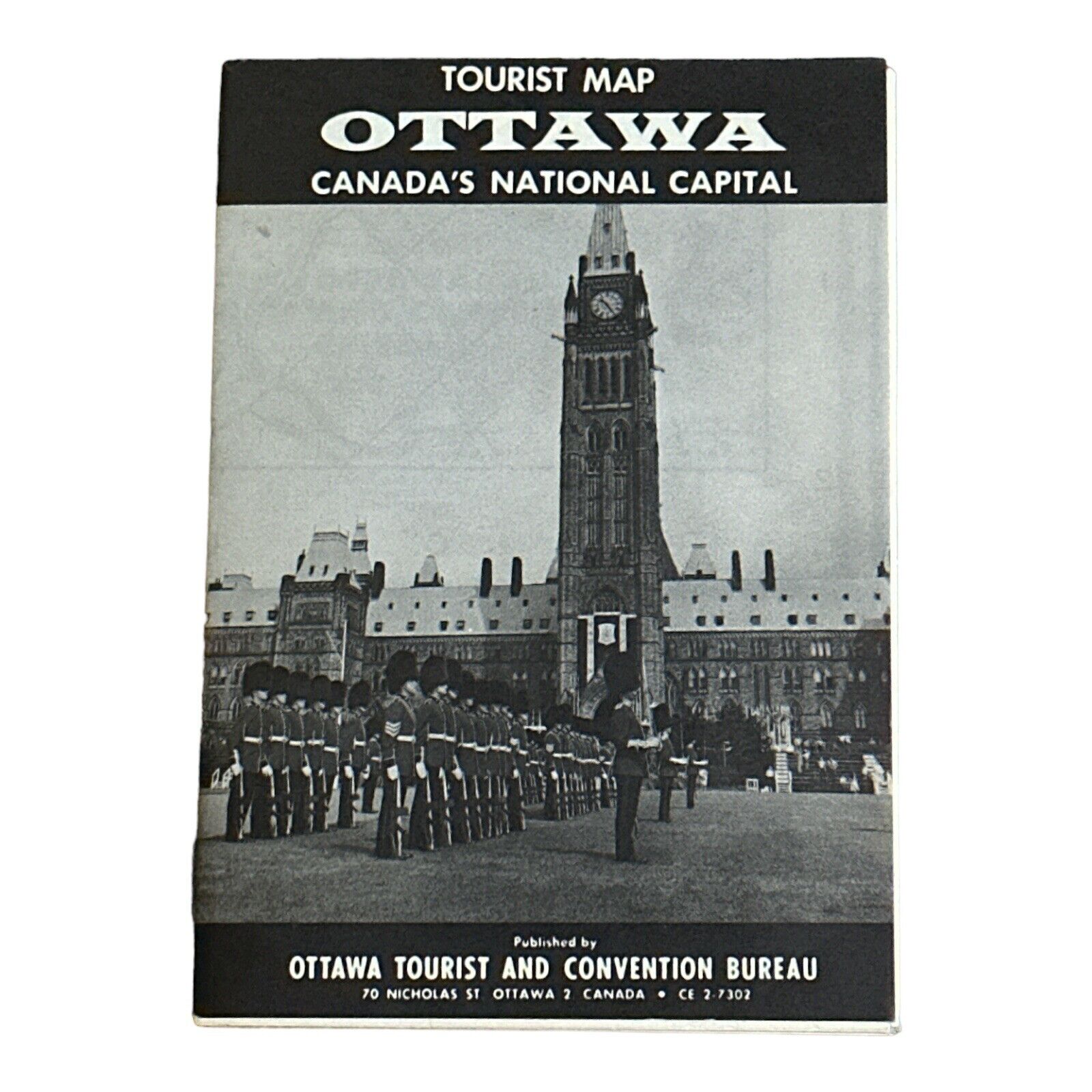 Vintage 1961 Ottawa Canada National Capital Tourist Travel Map