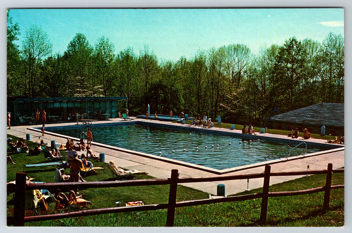 c1960s Camp Goodland Hackettstown New Jersey Pool Vintage Postcard