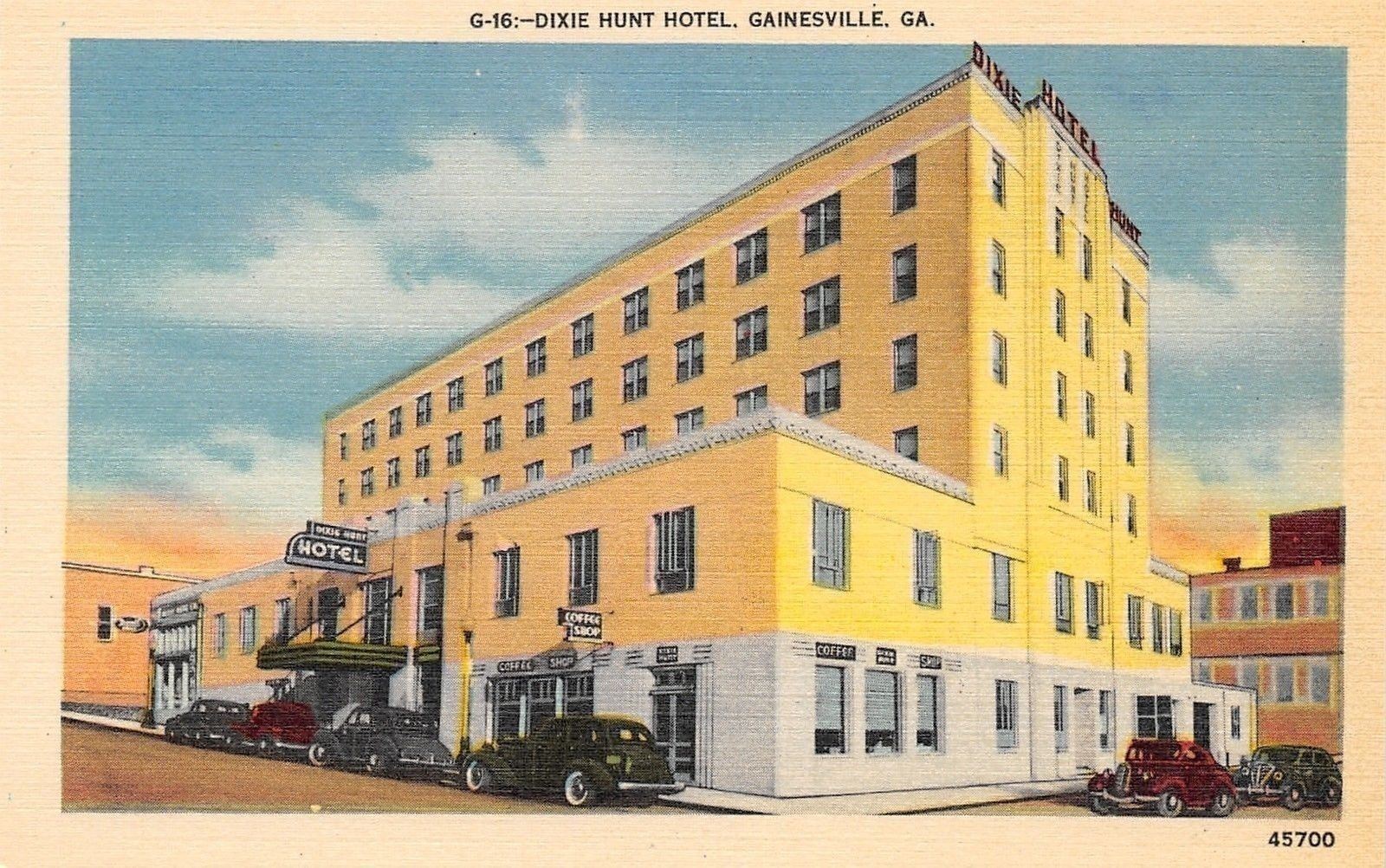 Gainesville Georgia~Dixie Hunt Hotel~1940s Postcard