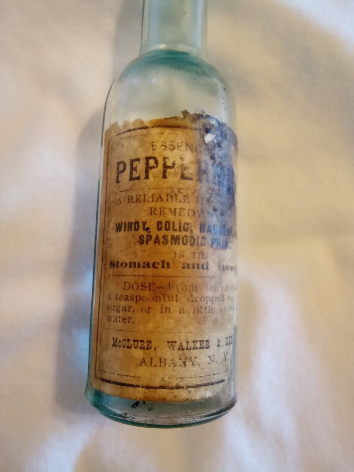 Antique Essence Of Peppermint Bottle