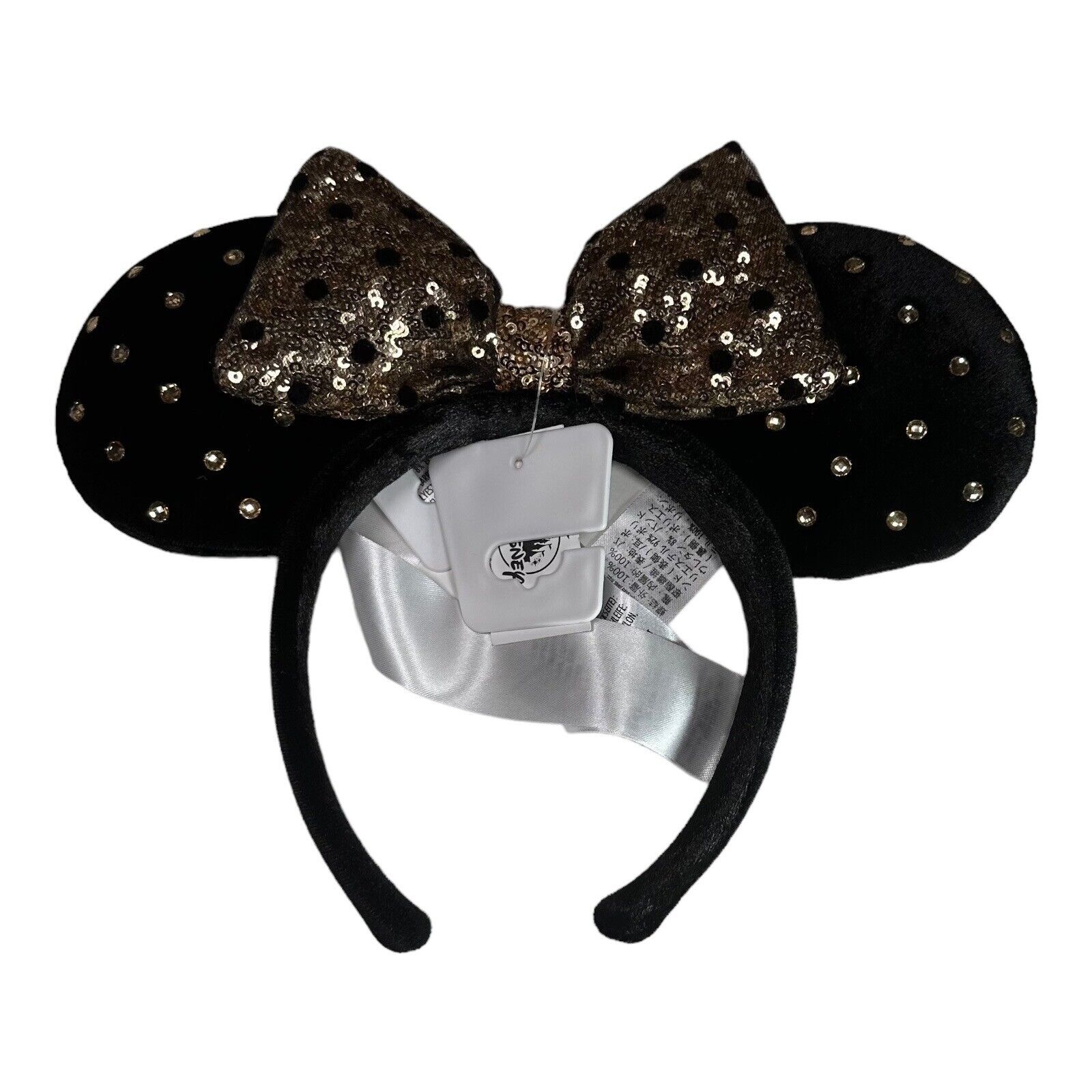 Disney Parks Black & Gold Studded Minnie Ears Headband