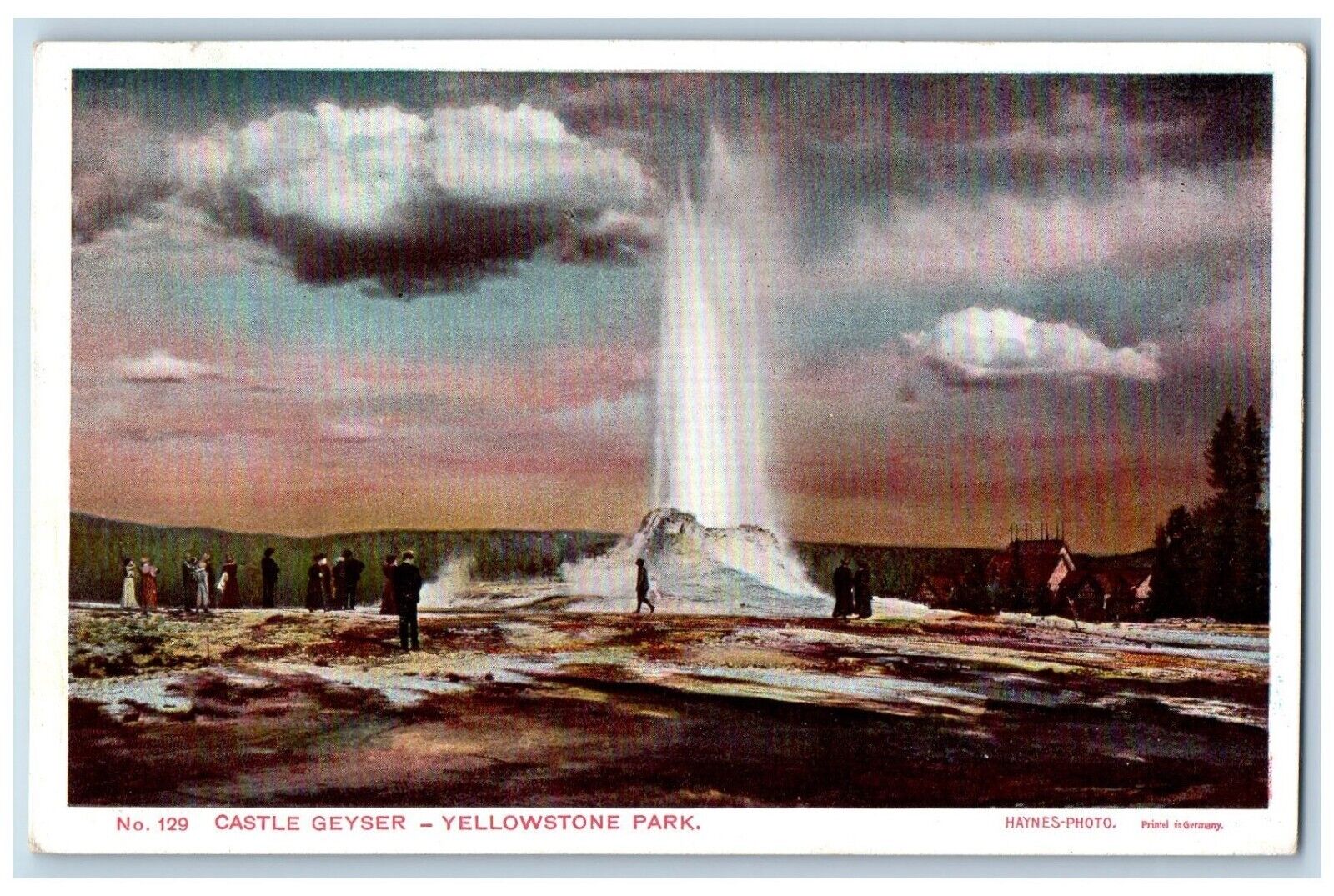 Yellowstone Park Wyoming WY Postcard View Of Castle Geyser Haynes Photo c1910\'s