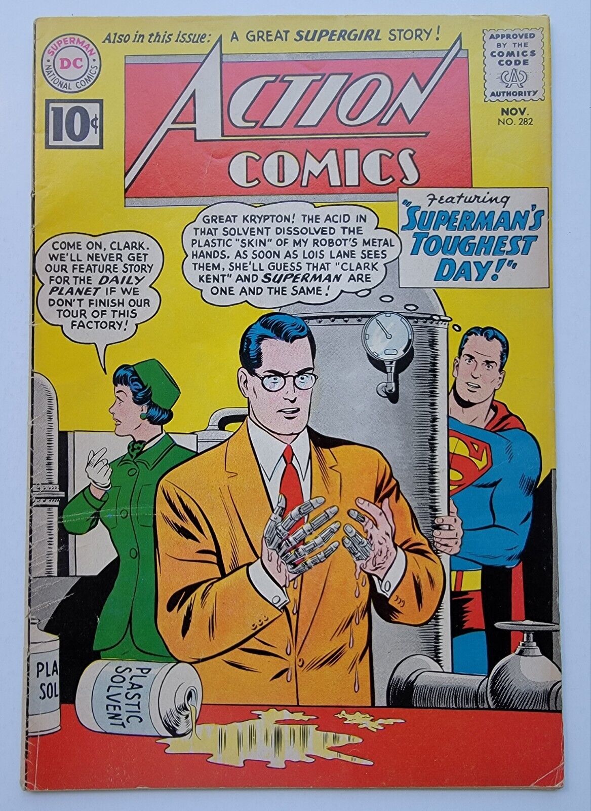 Action Comics #282 FN Mr. Mxyzptlk Cameo 1961 Last 10 Cent Issue Sheldon Moldoff