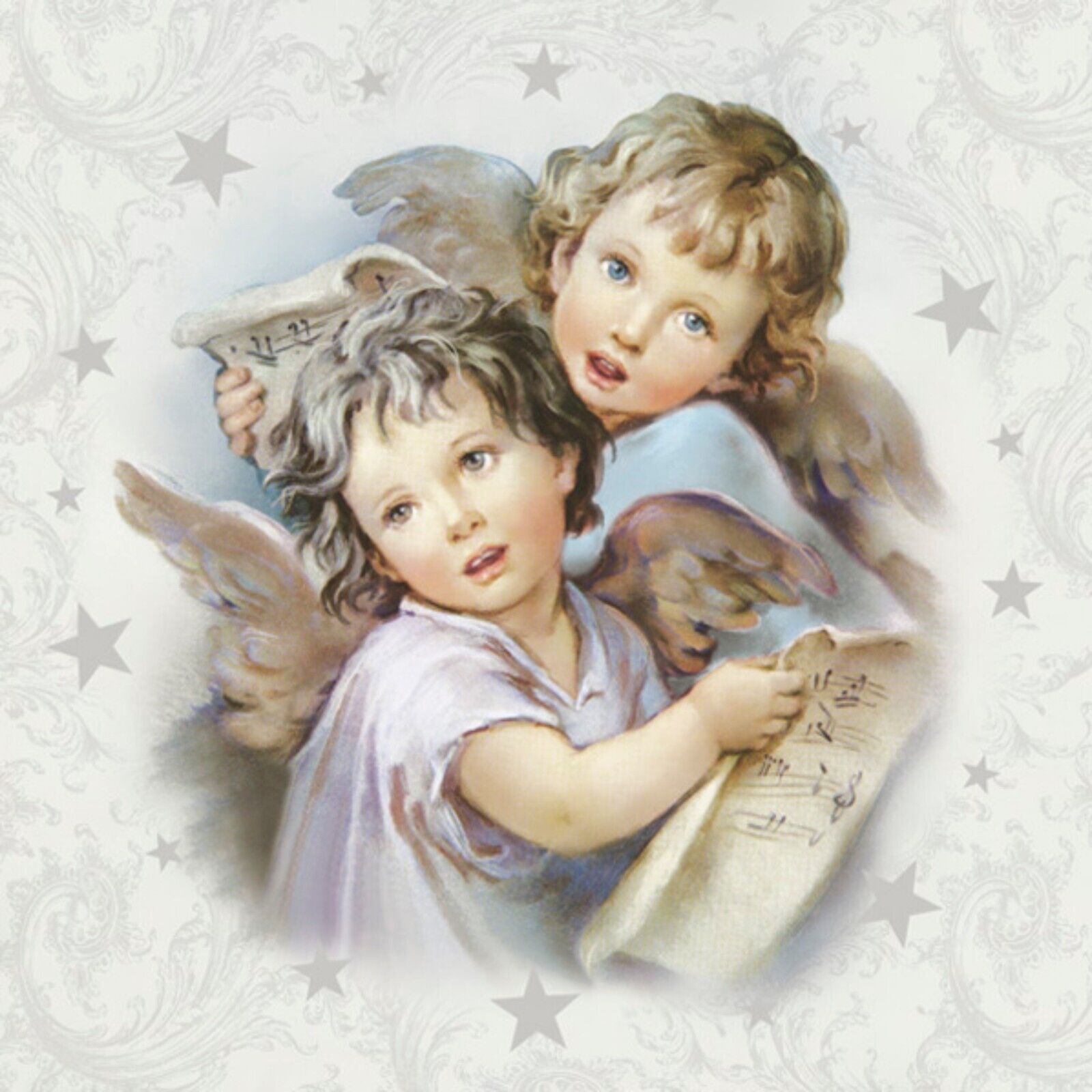 (2) Christmas Decoupage Paper Napkins Angel Holiday Craft Luncheon Napkin - TWO