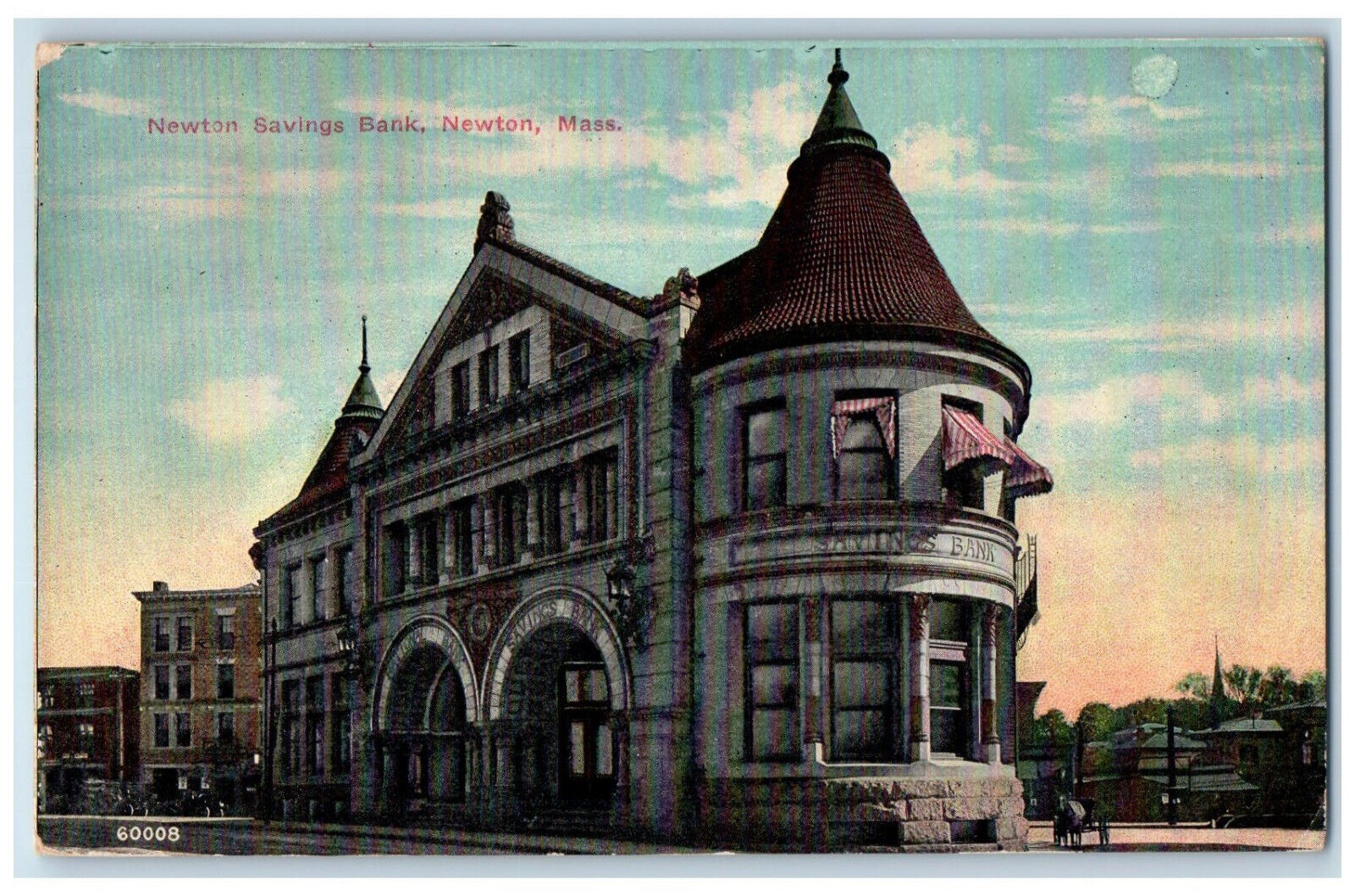 c1910 Newton Savings Bank Newton Massachusetts MA Antique Posted Postcard