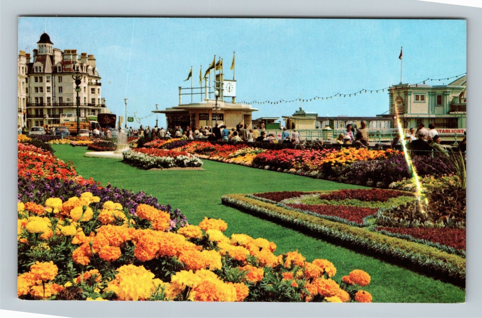 Eastbourne UK, Carpet Gardens Seafront Park Prominade Vintage England Postcard  