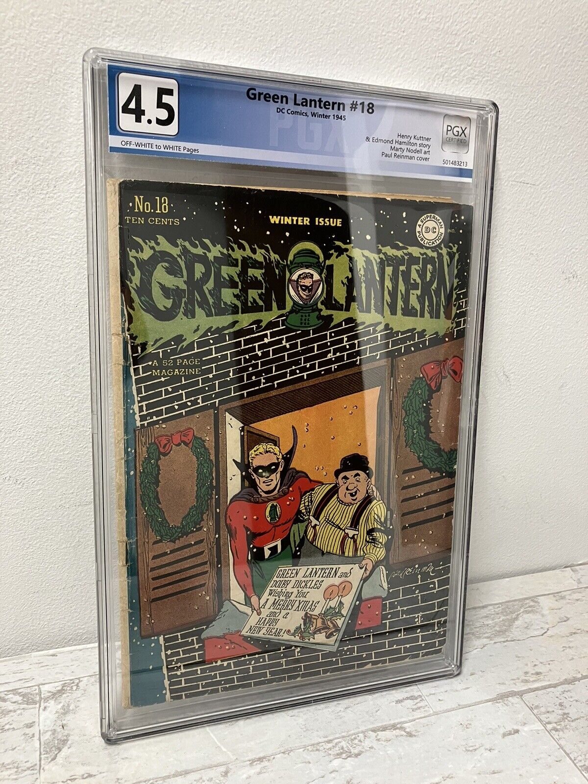 1945 Green Lantern #18 DC COMICS Rare Christmas Cover PGX 4.5  GOLDEN AGE COMIC
