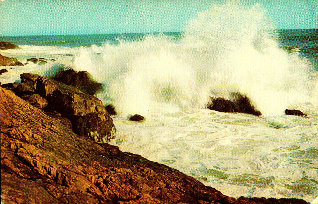 Rolling Surf - Crashing Waves - Real Photo Postcard