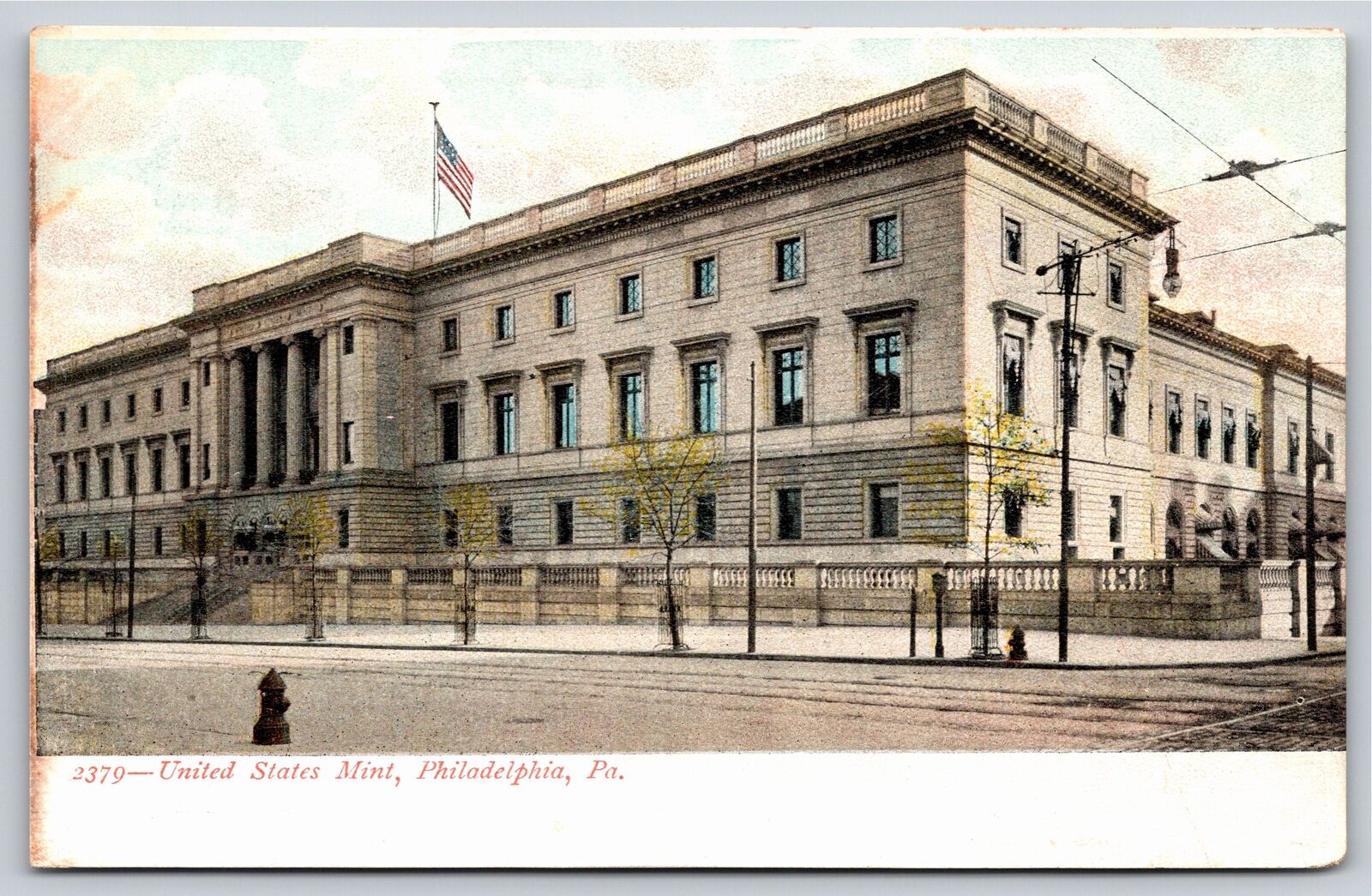 Philadelphia Pennsylania~Front of United States Mint~Vintage Postcard