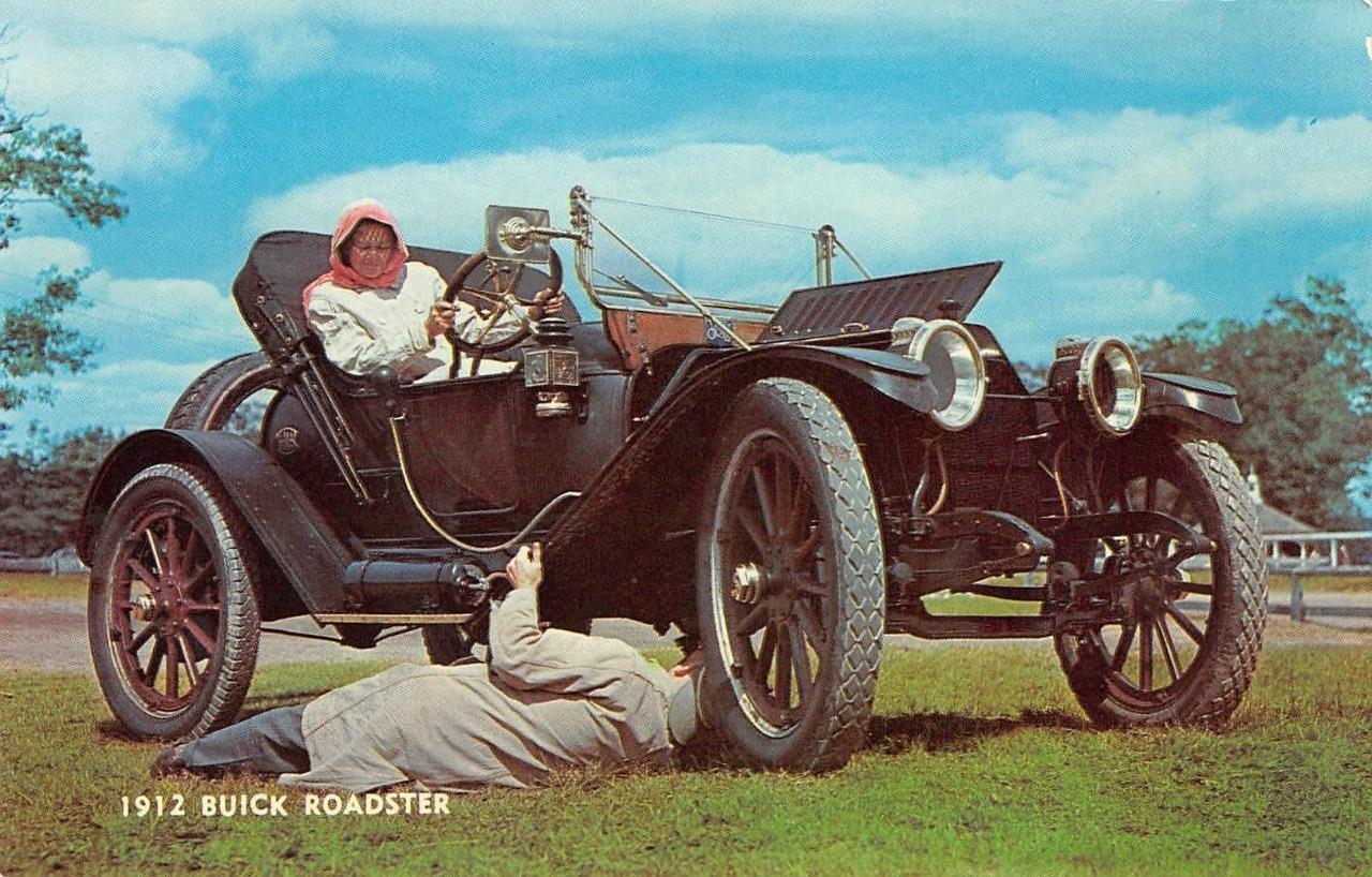1912 BUICK ROADSTER Antique Automobile Car Mechanic c1960s Vintage Postcard