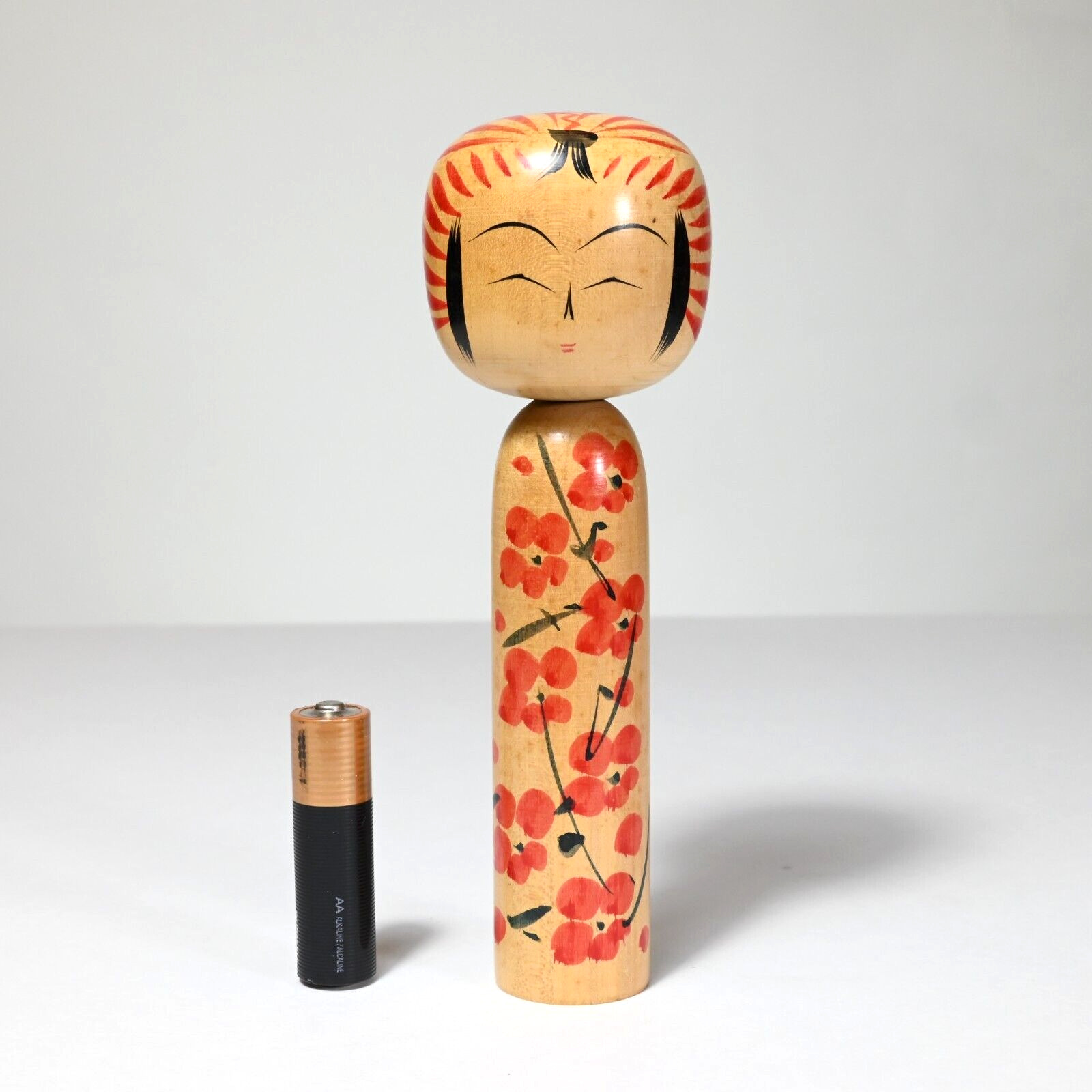 Master MORIMASA SATO Kokeshi Doll, Togatta School, Japan 1970s, Signed Size 6\