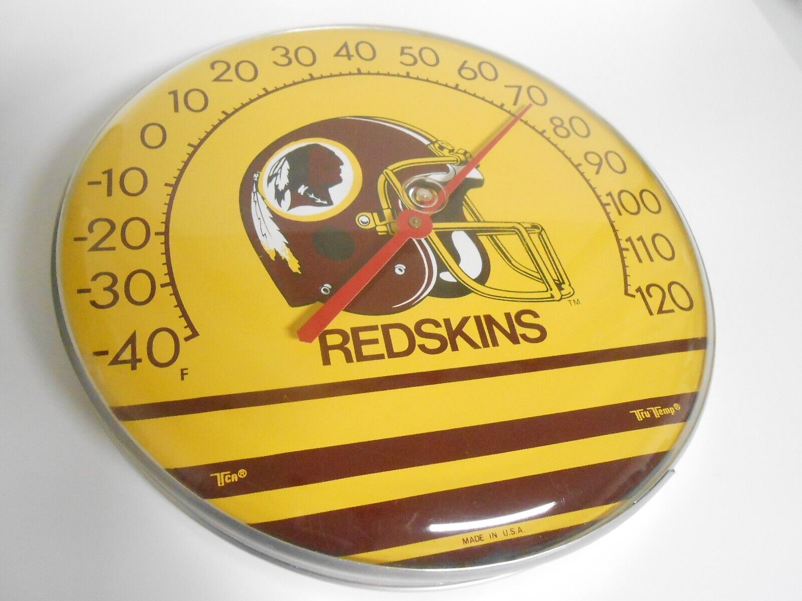 Vintage Tru Temp Washington Redskins Football NFL Wall Thermometer  WORKS USA
