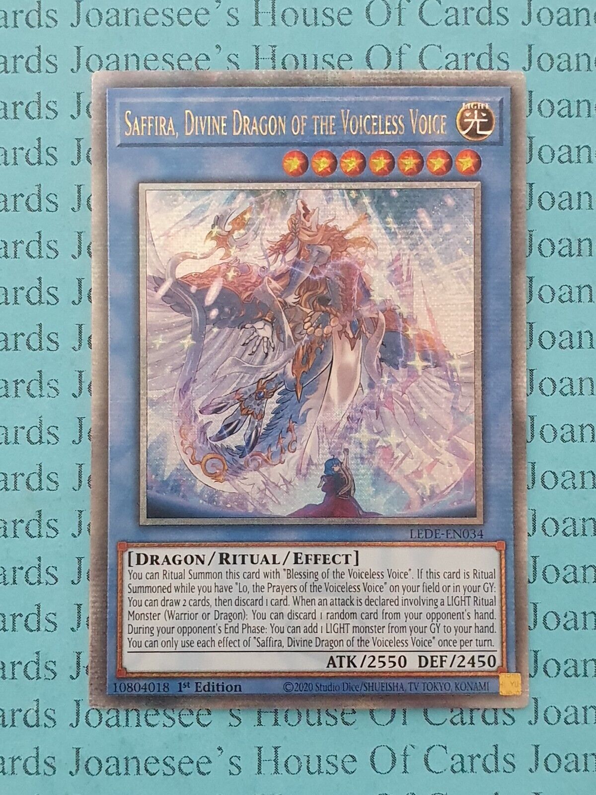 LEDE-EN034 Saffira, Divine Dragon of the Voiceless Voice Quarter Century Rare
