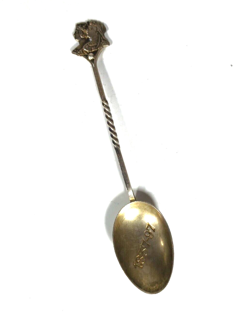 Antique Queen Victoria Diamond Jubilee Sterling Silver Souvenir Spoon 1837-1897