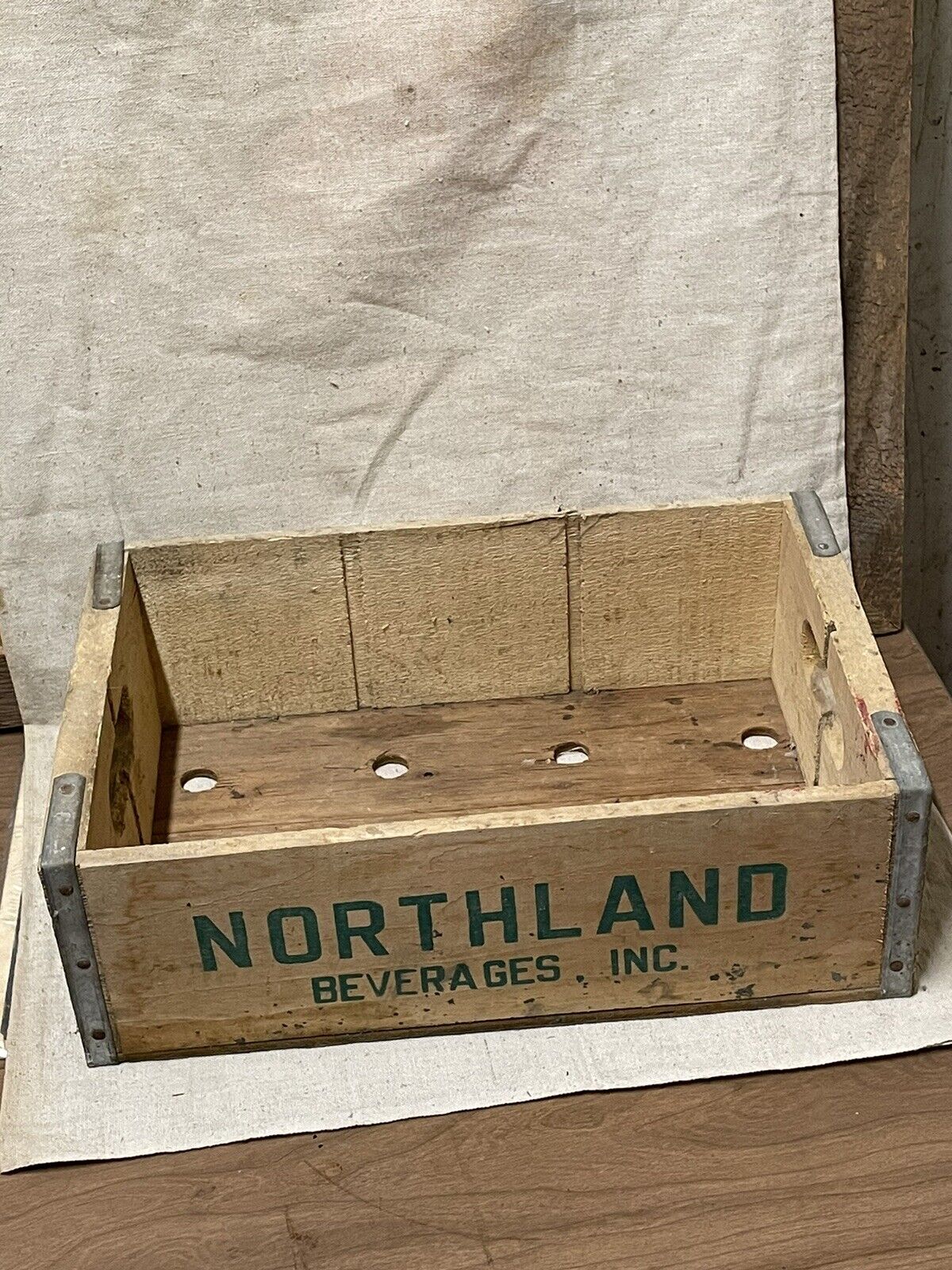 Antique Vintage Primitive Wood 1977 Northland Beverage Crate