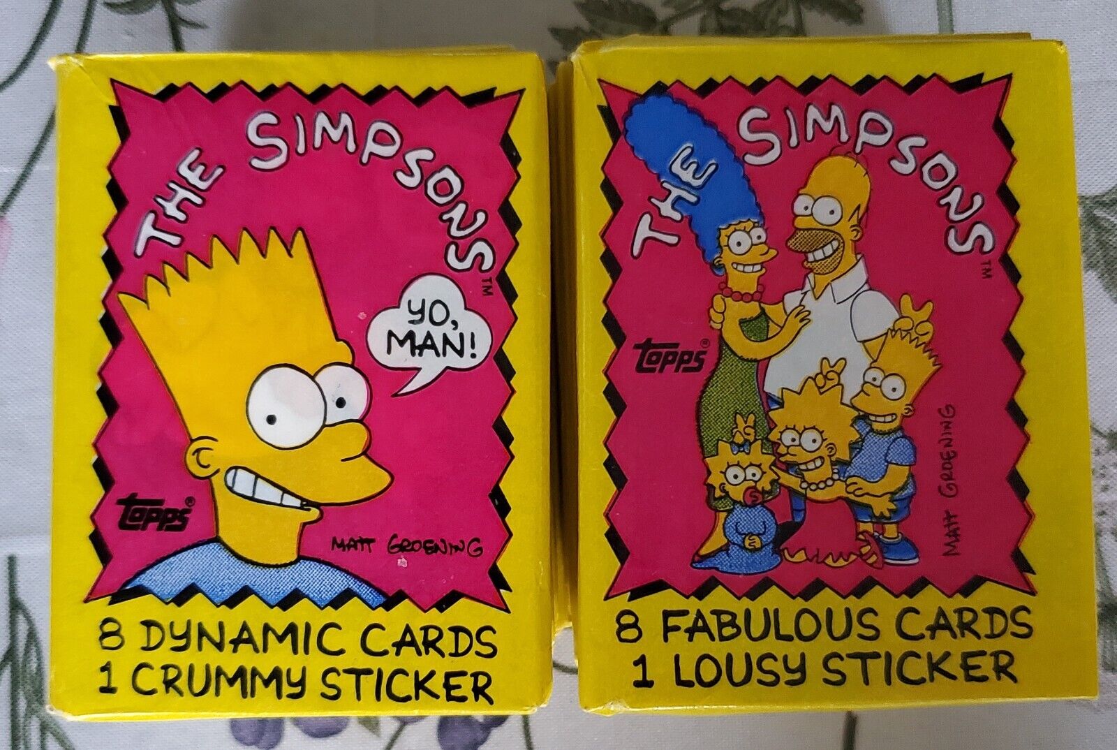 The Simpsons 1990 Topps Trading Cards 24 Sealed 2 Open Wax Pks