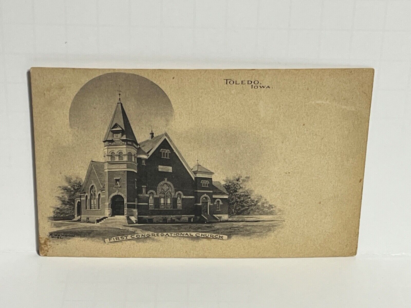 Postcard First Congregational Church Toledo Iowa c1906 A25