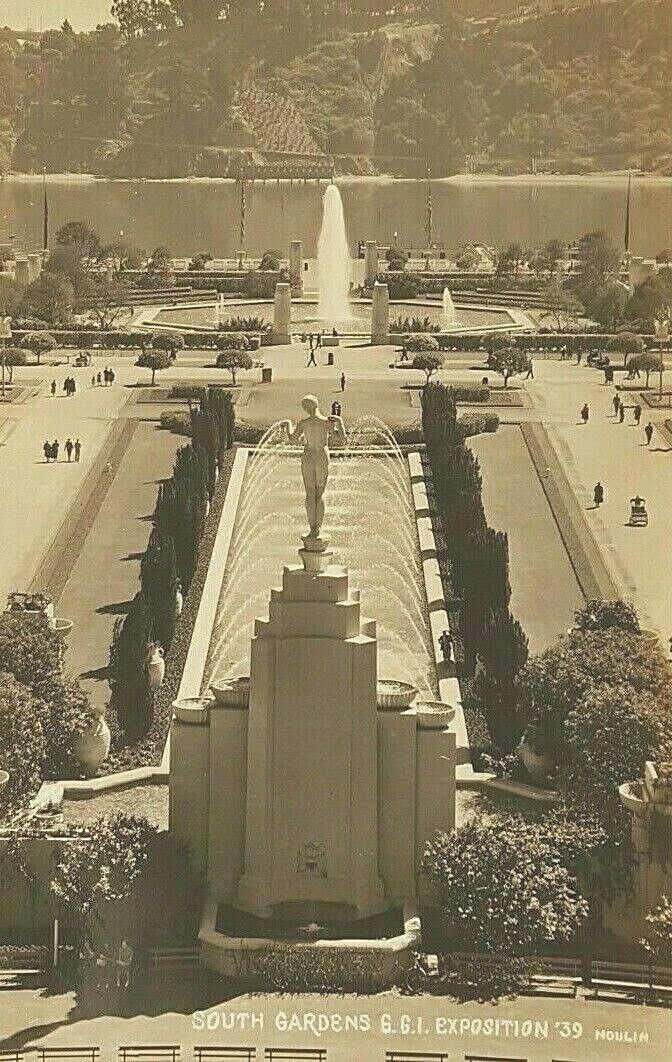 Vintage San Francisco CA Postcard 'South Gardens' 1939 Int'l Expo RPPC