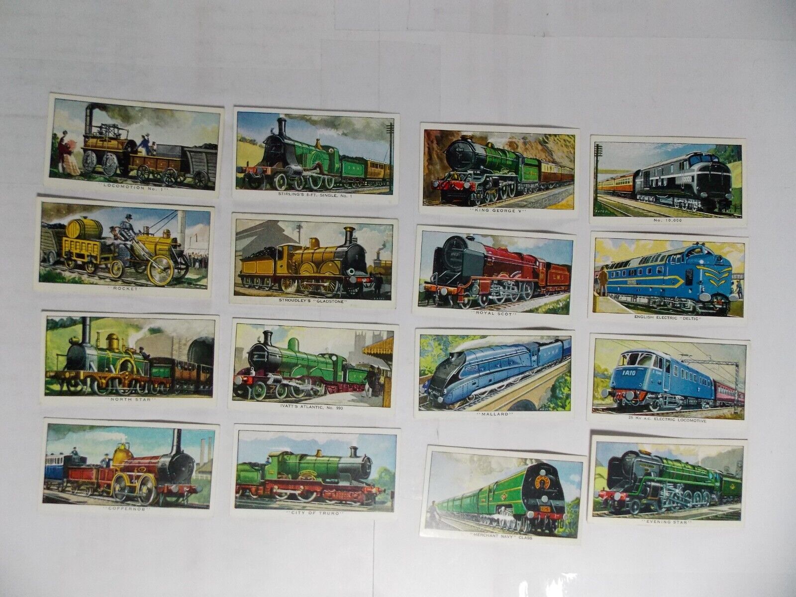 Kelloggs Trade Cards Story of the Locomotive 1st Series 1960s Complete set 16