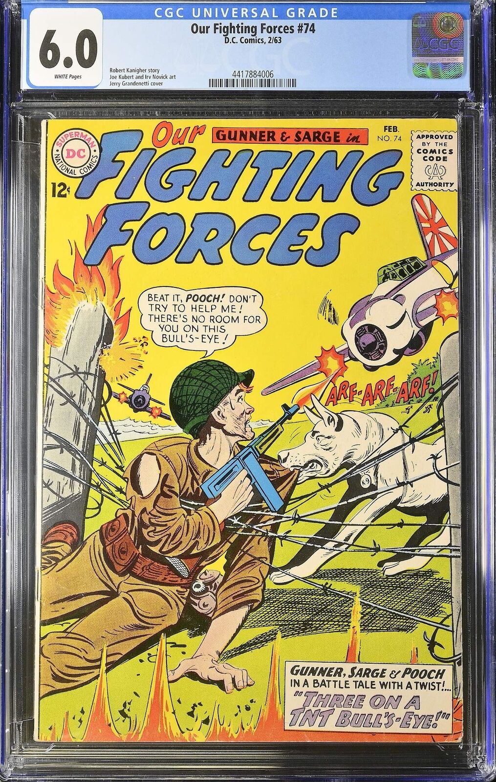 Our Fighting Forces #74 DC (1963) 6.0 FN CGC Graded Joe Kubert Art Comic Book