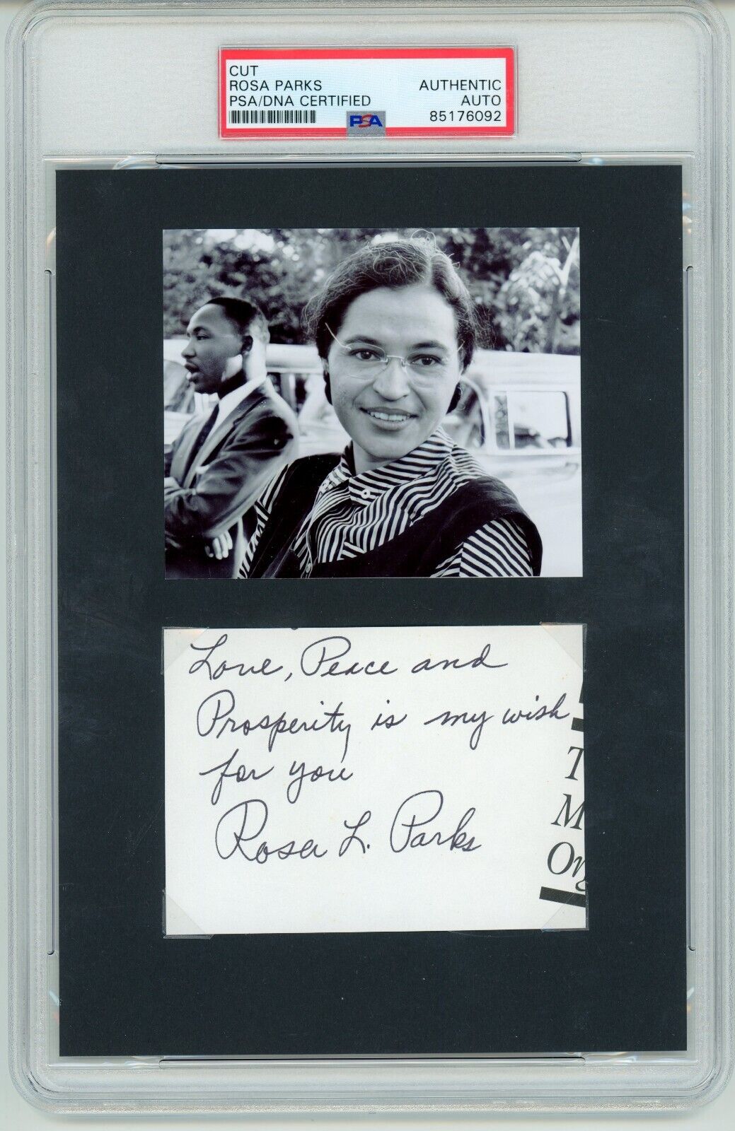 Rosa Parks ~ Signed Autographed Beautiful Handwritten Quote ~ PSA DNA
