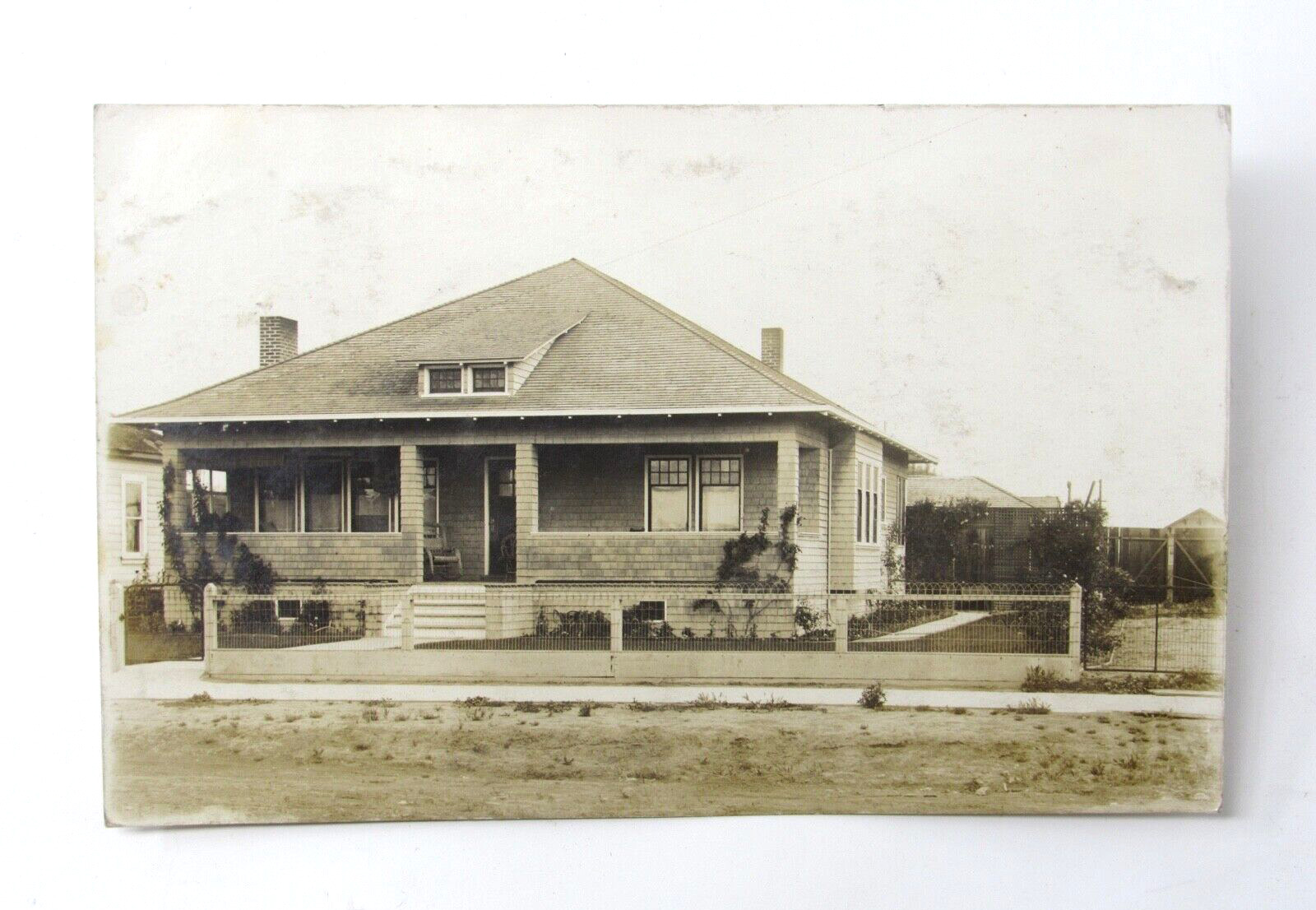 California Craftsman Bungalow Home Southern CA RPPC Postcard c1910 Architecture
