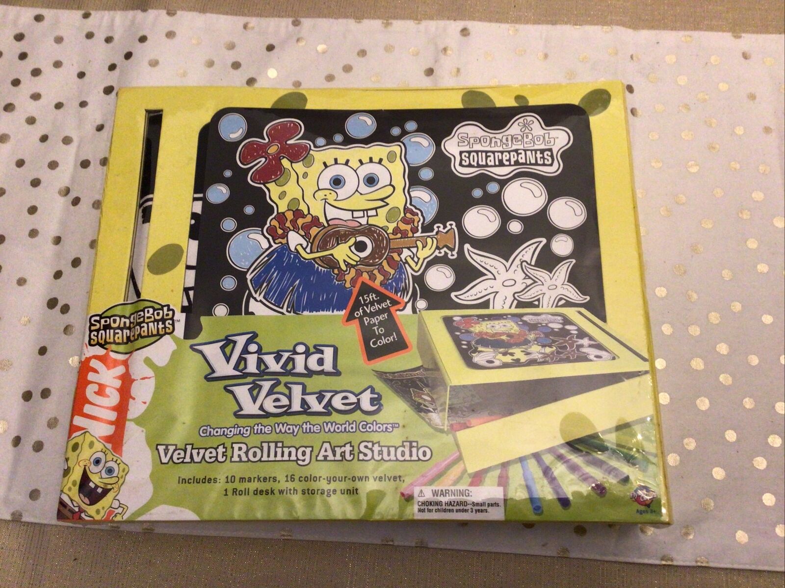 Vivid Velvet Spongebob Squarepants Velvet Rolling Art Studio Kit New In Box