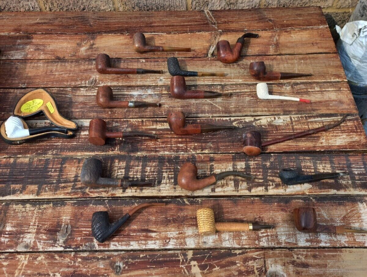 18 x Vintage Bundle Smoking Pipes - Job Lot