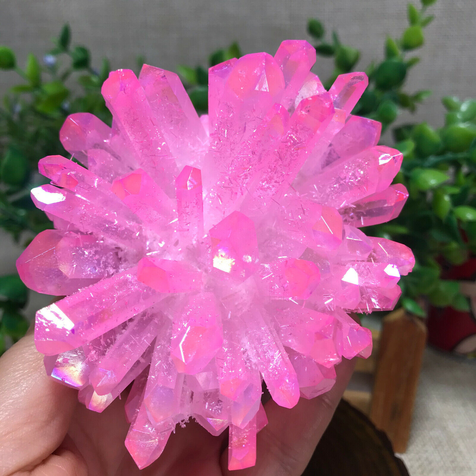 1pcs 300g+ Natural Crystal electroplate Purple Cluster Quartz Specimen Reiki 