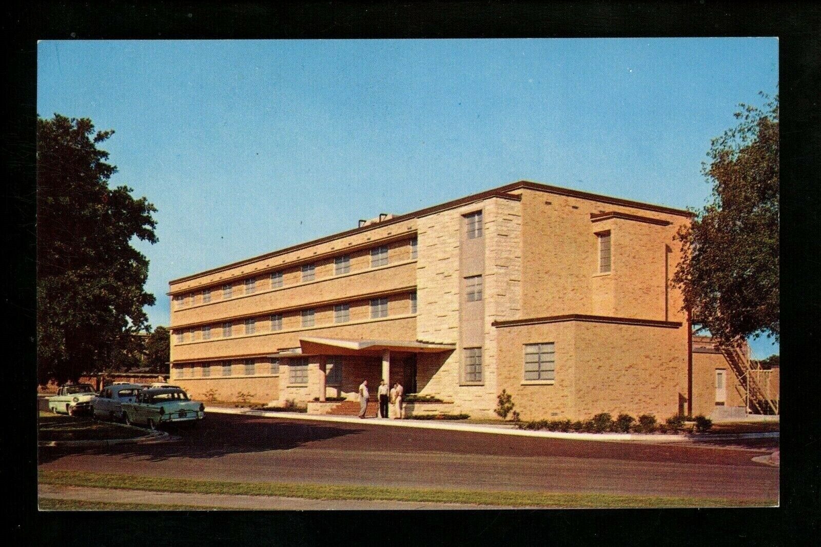 Texas TX Postcard College Station Texas A&M College Henderson Hall chrome