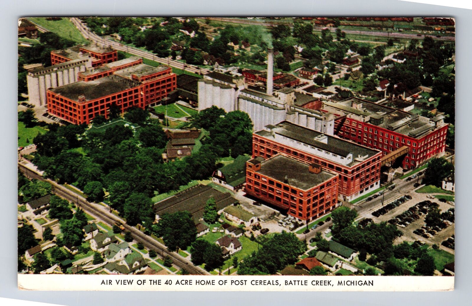 Battle Creek MI-Michigan, 40 Acre Home Of Post Cereals, Vintage c1949 Postcard