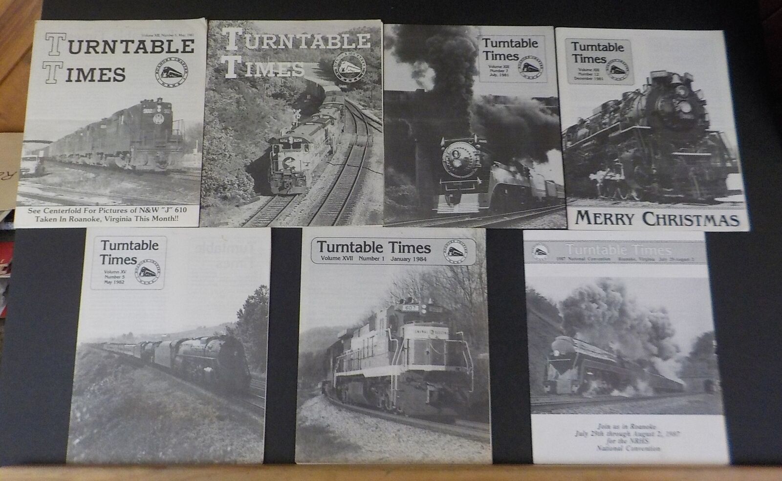 Turntable Times Roanoke Chapter NRHS   Lot of 7 1981-1987 Various issues