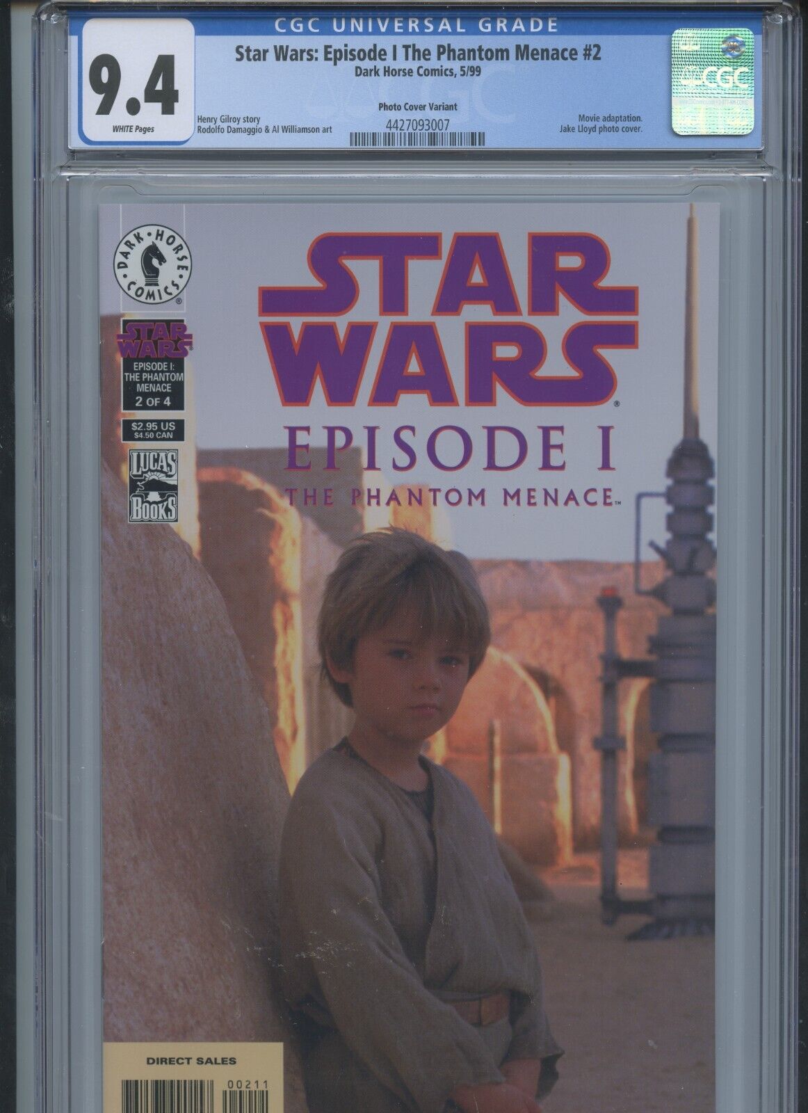 Star Wars: Episode I The Phantom Menace #2 1999 CGC 9.4 (Photo Cover)