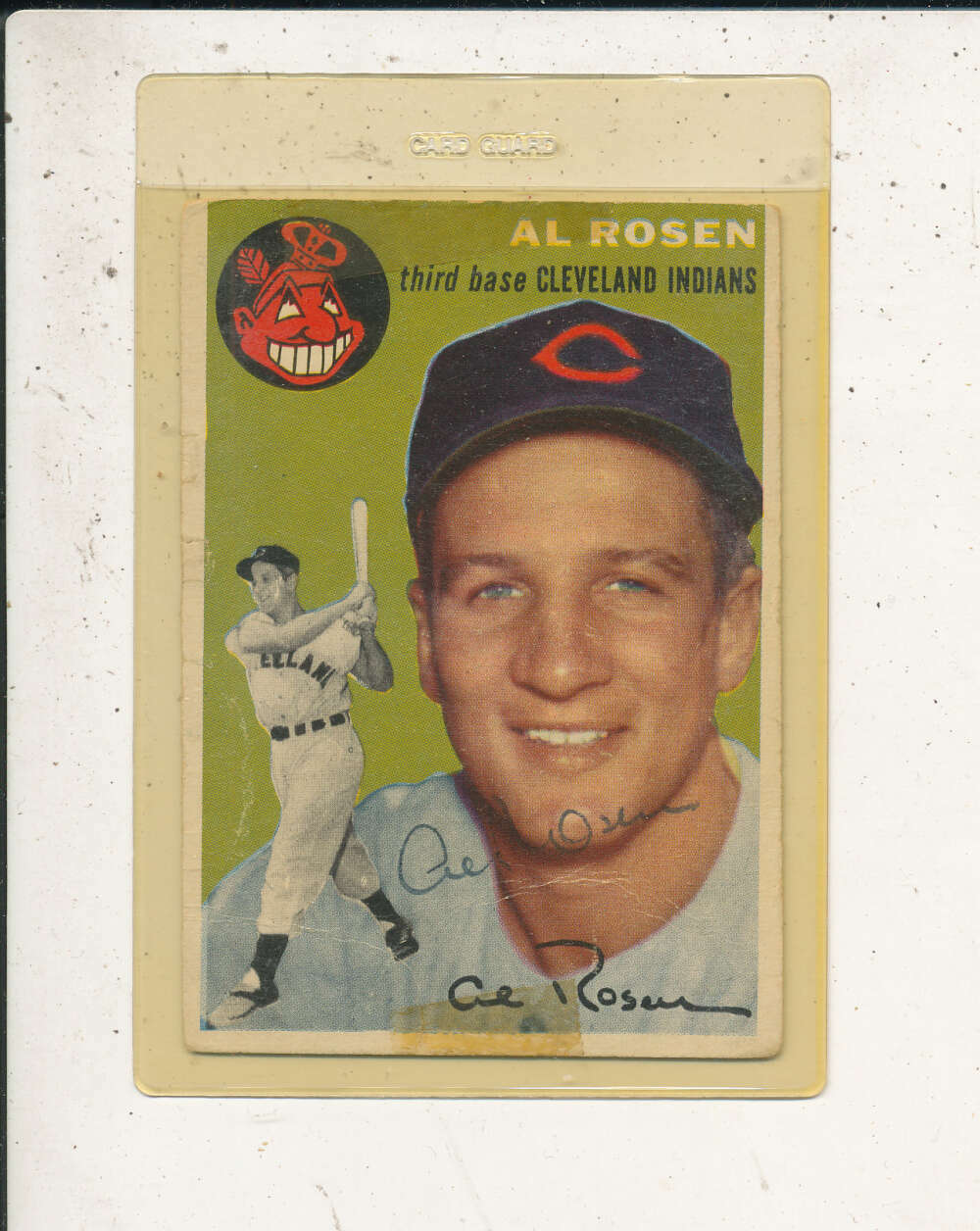 Al Rosen Indians #15 1954 topps signed
