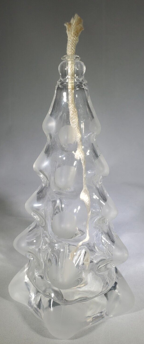 Colonial Candle Glass Christmas Tree, with Frosted Tips, Oil Lamp