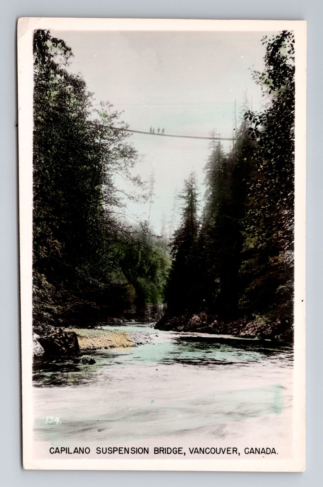 Vancouver-British Columbia, Capilano Suspension Bridge, Vintage Postcard