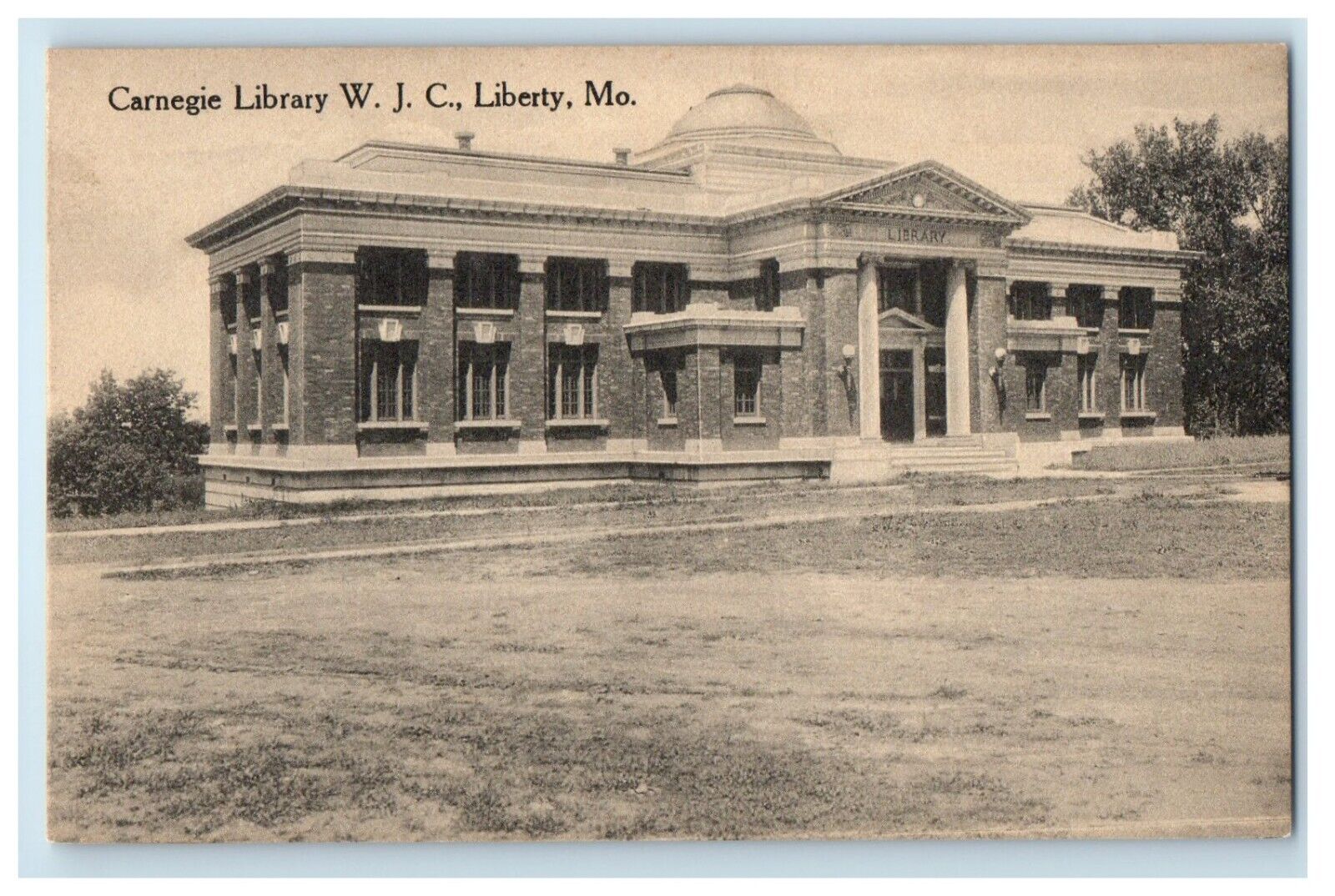 c1910's Carnegie Library Building W. J. C. Liberty Missouri MO Antique Postcard