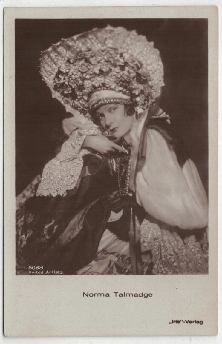 Unused NORMA TALMADGE (1894-1957) in Gorgeous Costume with Headdress Postcard