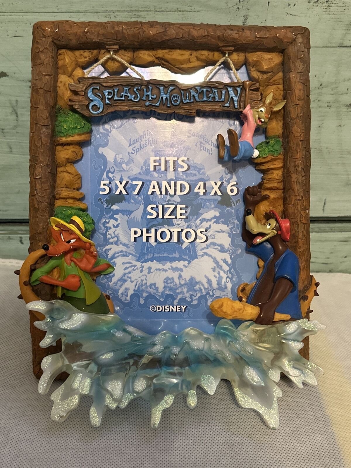 Very Rare Disney Splash Mountain 5x7 or 4x6 3D Photo Frame Br'er Rabbit Fox Bear