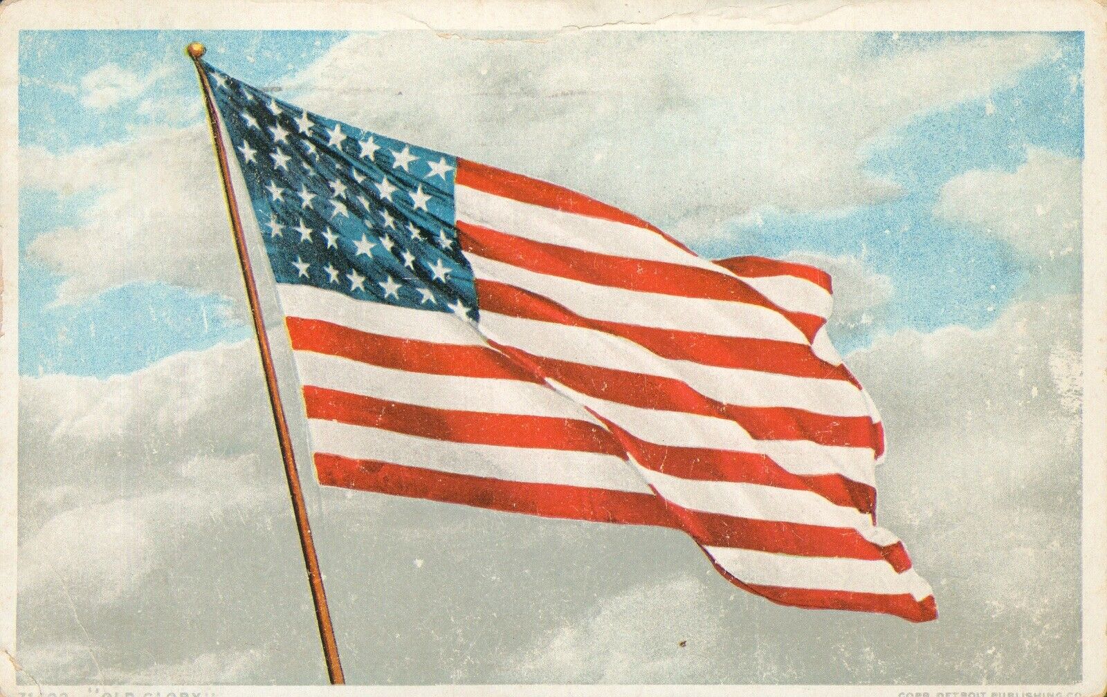 1917 Antique POSTCARD - U.S.A. PATRIOTIC Flag STARS & STRIPES 48 Stars 