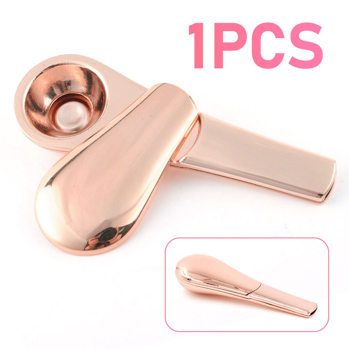 Portable Magnetic Metal Spoon Smoking Pipe Gold With Gift Box- FAST SHIP