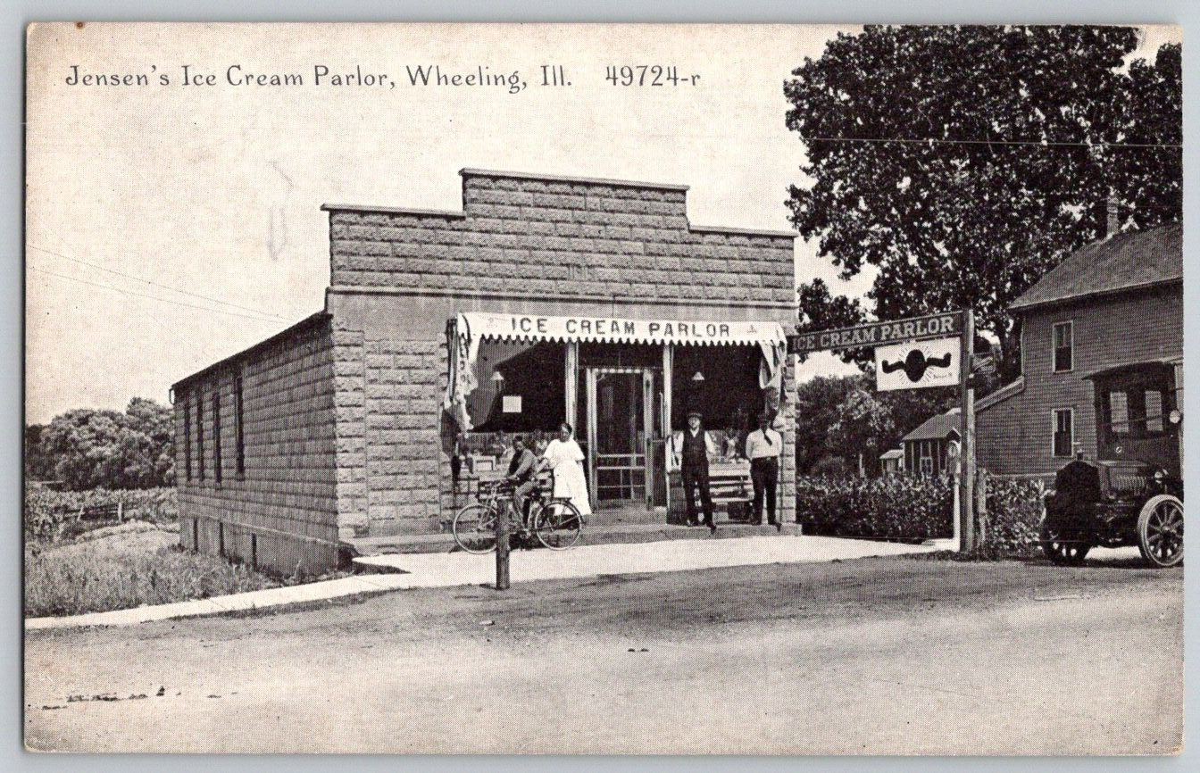 Postcard~ Jensen's Ice Cream Parlor~ Wheeling, Illinois 