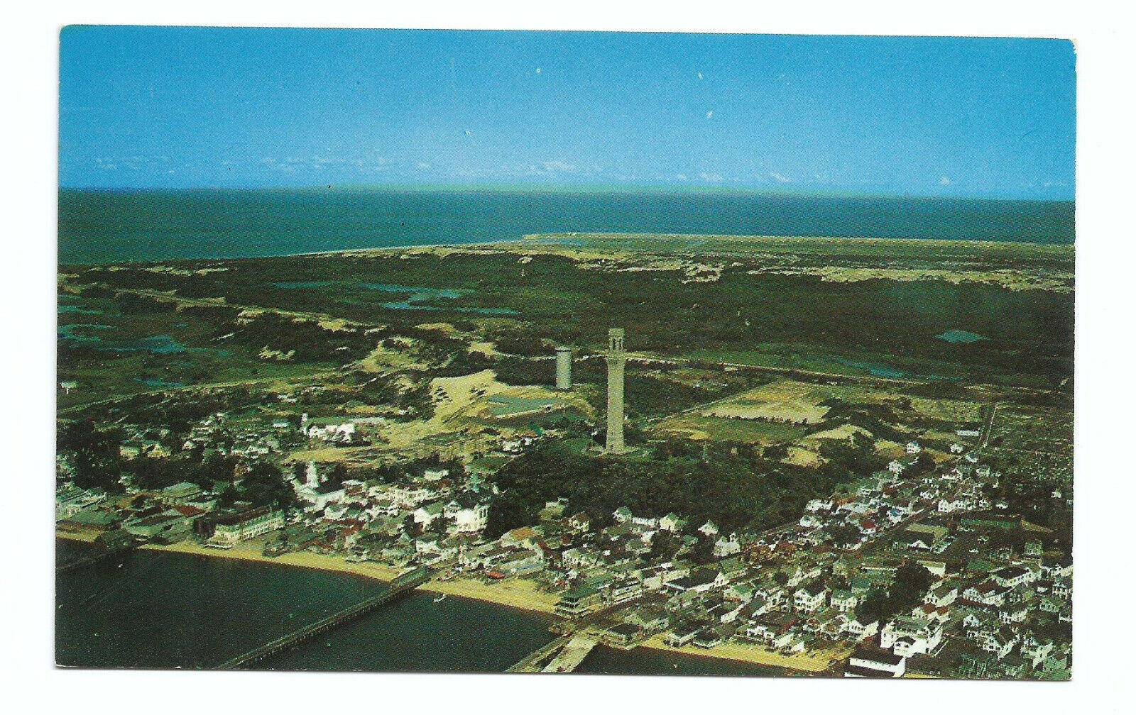 Provincetown Cape Cod MA Postcard Massachusetts Aerial Air View c1950s