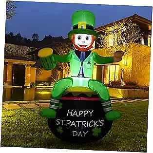 6ft St. Patrick\'s Day Inflatables Blow Up Outdoor Decorations Green Man