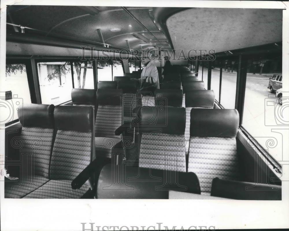 1974 Press Photo Interior view of New Greyhound bus - mjb45334