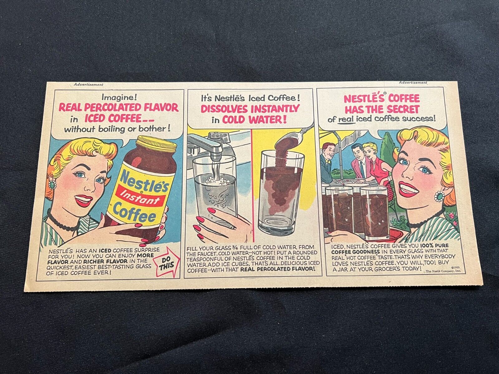 #05 NESTLE\'S INSTANT COFFEE Sunday Comics Advertisement  1955