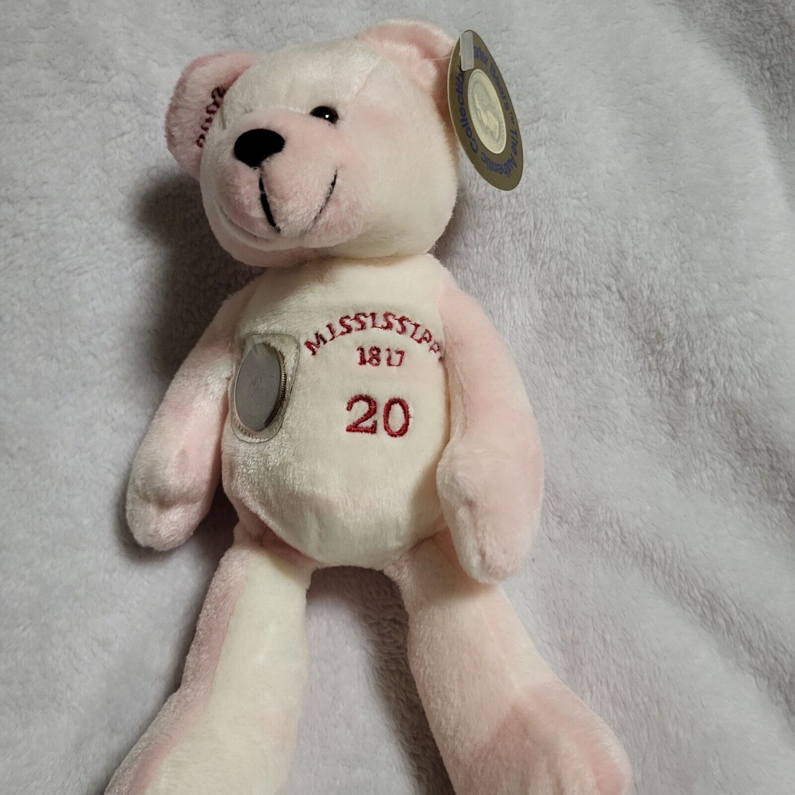 Timeless Toys Quarter Bear 2001 #20 Mississippi Plush Beanie Collectible